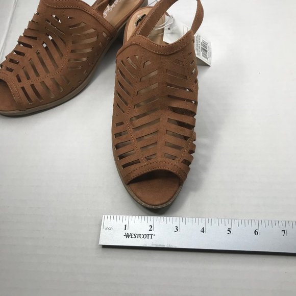 Cat And Jack Girl's Size 5 Open Toe Strap Shoes Brown New With Tags - Picture 11 of 12